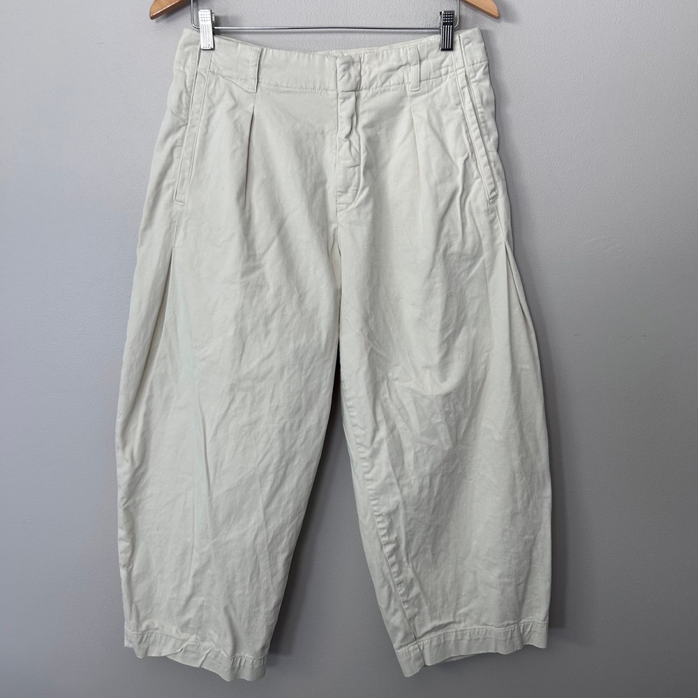 rag & bone Donovan Pants Womens 8 Turtledove Cropped Barrel Leg Chino Stretch